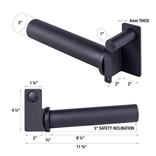 AmStaff Fitness Olympic Weight Plate Holder for Power & Squat Racks – Fits 2x2, 2.33x2.33, 3x3 Inch Tubes, 1" Hole – Storage Horns for Weight Plates on Power Rack – Pair (2" x 2")