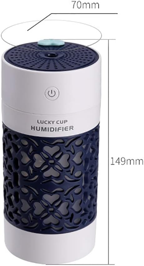 Portable Mini Car Air Humidifier 250Ml Small Humidifier USB Personal Desktop Humidifier Super Quiet Humidifier with Night Light,Blue