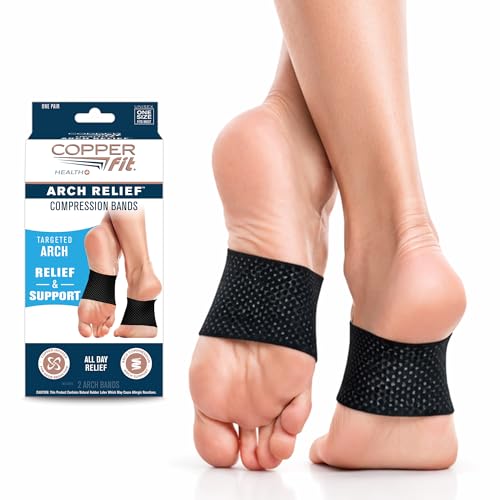 Copper Fit Health Unisex Arch Relief Compression Bands for Plantar Fasciitis,Swelling