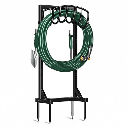 Support de tuyau d'arrosage en métal amélioré structure robuste et durable de 96cm
