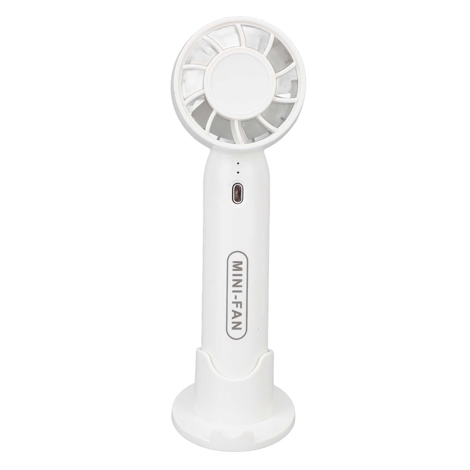 Mini ventilateur portable turbo blanc rechargeable USB à 3 vitesses pour camping