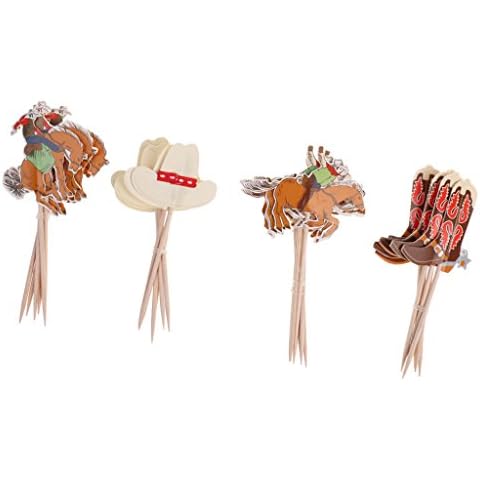 Garnitures de Cupcake Cowboy MagiDeal Cover