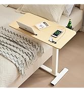 Amazon｜LEADHIGH サイドテーブル キャスター付き 昇降式デスク