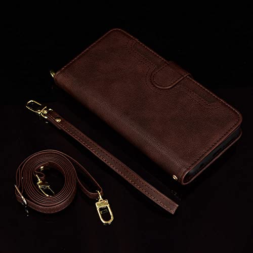 Évitez les Chutes du Galaxy Z Fold 4 Coque Bandoulière Cuir avec Stand Intégré