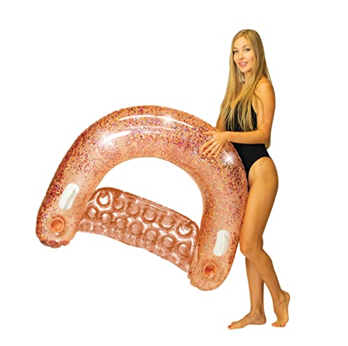PoolCandy Rose Gold Glitter Sun Chair Pool Float, Jumbo by Poolcandy - Used condition - US$10.39
