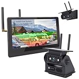 Ecoyoca Magnetic Solar Wireless Reversing Camera Kit with 7" IPS Touchscreen Monitor, 10000mAh Rechargeable Battery Backup Camera with BSD, Reverse Camera for Cars, Caravans, Trailers, Vans, Trucks