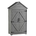 TABBC 3x2 FT Outdoor Wooden Storage Shed with Lockable Door, Waterproof Asphalt Roof, Detachable Shelves, Outside & Indoor Tool Shed for Garden Backyard Lawn
