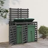 Casa all'aperto AltriDoppio Wheelie Bin Storage Grigio Legno massello Pino