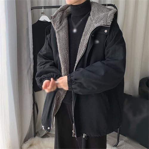 Lamb Wool Coat Winter Thick Overalls Loose Boys Cotton-Padded Jacket Cotton Jacket(Large)2