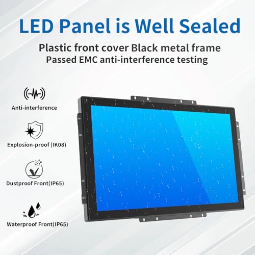 Image of 21.5 Inch Open Frame Touch Monitor, PCAP 10-Point Touch Industrial Touchscreen Monitor, with HDMI /VGA /DVI Interface, Active Matrix TFT LCD,LED Backlight, with VESA Mount