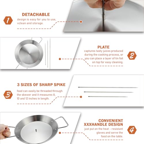 Máquina de kebab de acero inoxidable con base estable para filetes y brochetas 5