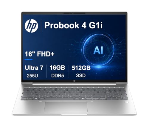 Image of HP ProBook 4 G1i Laptop, 16 inch FHD+, Intel Ultra 7 255U, 16GB DDR5, 512GB SSD
