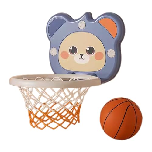 Mini aro de baloncesto azul con ventosa fuerte para jugar en casa sin dañar paredes
