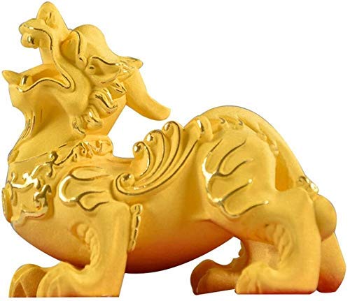 Statue Feng Shui dorée pour décoration de maison et bureau apportant chance et prospérité