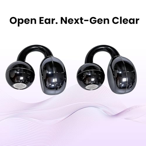 Image of Futopia Loop (OWS) Wireless Bluetooth Earbuds 5.4, Open Ear Design, 10mm Copper Speaker, 300mAh Charging Case, Type-C Fast Charging, HD Sound, BT Name Change, Built-in Mic-Black