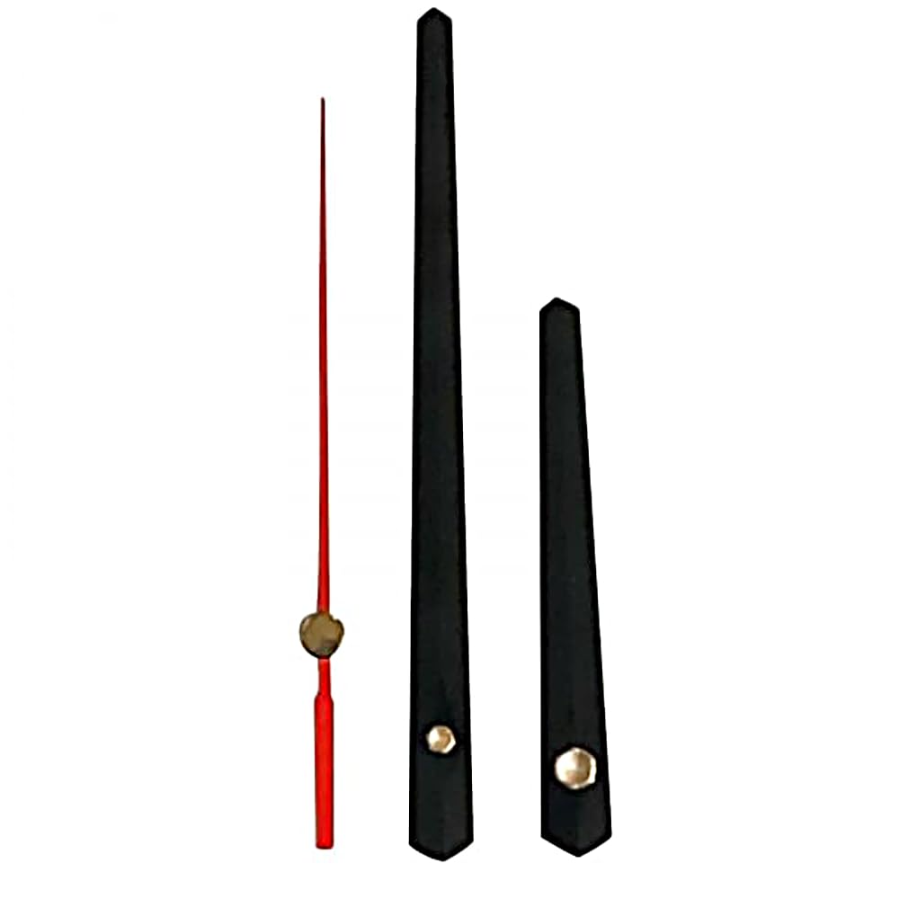 Replacement Black Metal Press Fit Clock Hands Compatible With Japanese Quartz Mechanism DIY Repair 110mm (B)