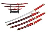 SZCO Supplies Red Samurai Sword Set