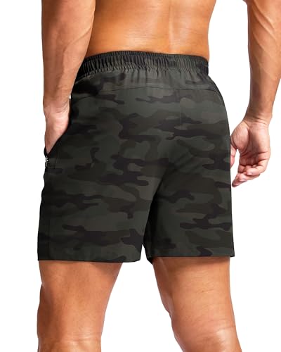 Image of G Gradual Men's Athletic Running Shorts with Zipper Pockets Quick Dry 7 inch / 5 inch / 9 inch Workout Gym Shorts for Basketball Hiking