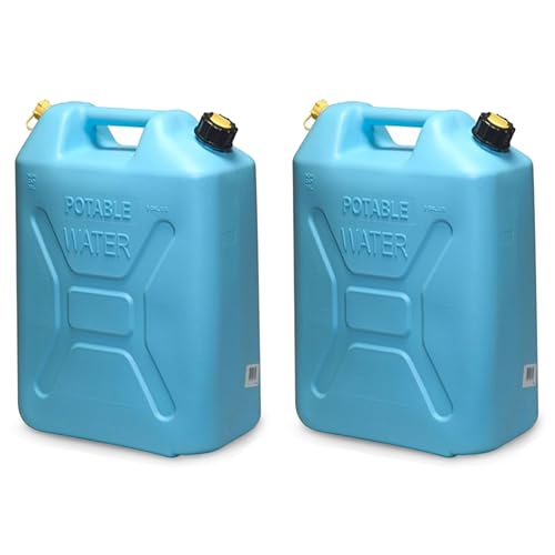 Scepter Water Can with Easy-Pour Spout for Camping/Emergency/Off-Road, 5 Gallon, Blue