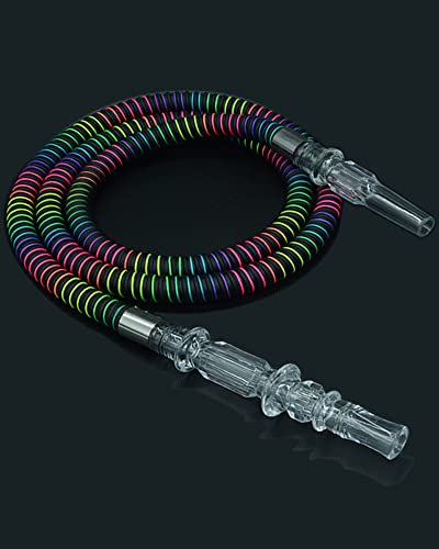 63In Rainbow Color Hookah Hose Clear Acrylic Hookah Accessories(Black) #TOP3