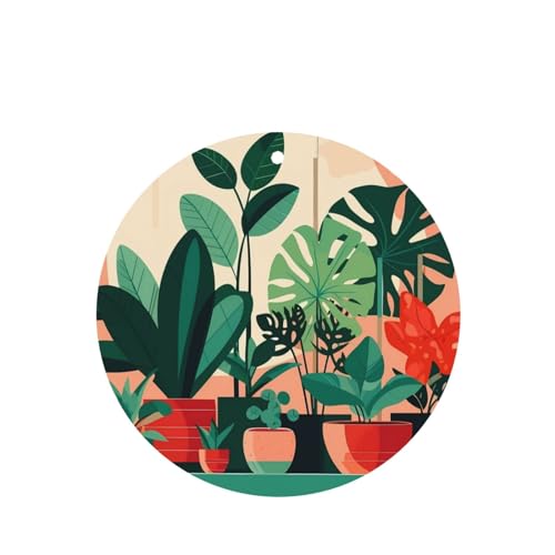 Hojas aromáticas para auto con plantas verdes en maceta miniatura 1