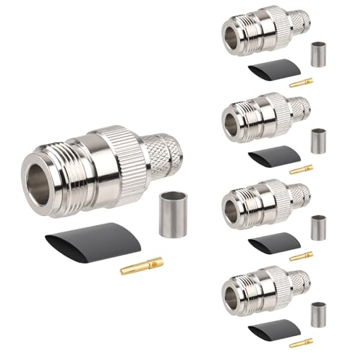 Conector N hembra para cable coaxial pack 5 unidades miniatura 1