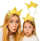 TopTie Fish Plush Animal Headbands for Halloween Decoration, Ear Horn Hair Hoop, Birthday Dress-Up Party Supplies