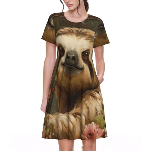 Robe d'été élégante fleurant bon les vacances avec son motif paresseux