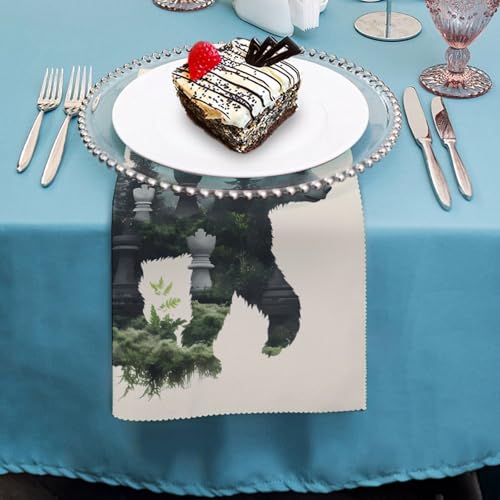 Servilletas de tela con diseño de panda y ajedrez para dar un toque divertido a tu comedor diario 5