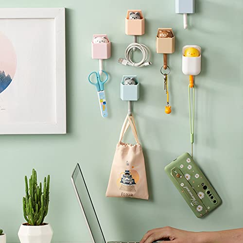 Creative Adhesive Coat Hook, Punch-Free Cat Key Hook, Cat Key Holder For Wall, Heavy Duty Self Adhesive Wall Hooks, For Coat Scarf Hat Towel Key Bag, Kawaii Room Decor (3Pcs A) #TOP2