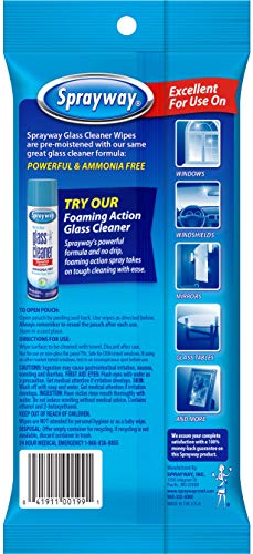 image for Sprayway SW199R Ammonia-Free Glass Cleaner Wipes, Fresh Scent, 20 Co