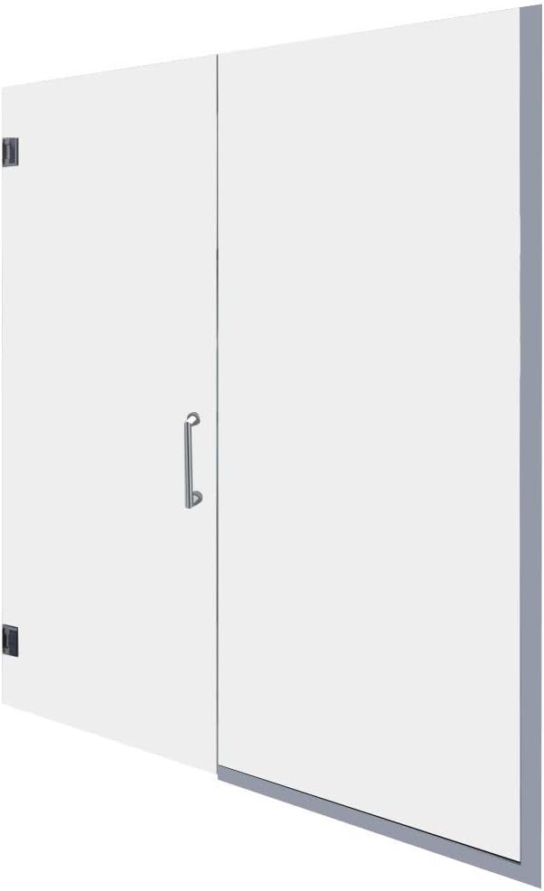 Lіmіtеd Dіѕсоunt Miseno MSDF5876-SWING-BN Miseno MSDF5876-SWING 76 High x 58 Wide Hinged Frameless Shower Door with Clear Glass