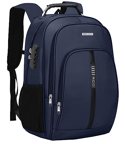 Mochila Bolsa Masculina Feminina Notebook Anti Furto Reforçada Semi Impermeável Escolar Faculdade Trabalho Viagem Resistente Executiva Cabo De Aço Saída Usb SAÍDA Fone DE OUVIDO (AZUL)