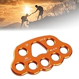 RASTKY Placa de Aparejo de Escalada 45KN, Aleación de Aluminio Duradera, Conector de 8 Agujeros para Escalada en Roca