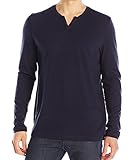 Kenneth Cole REACTION Men's Long-Sleeve Mini-Stripe Henley Shirt