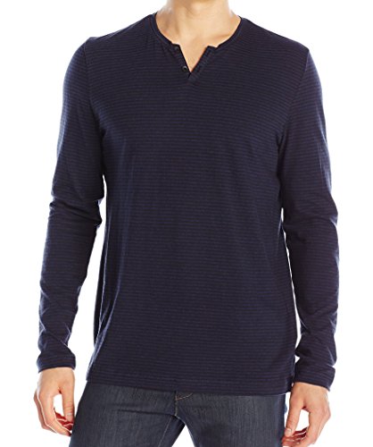 Kenneth Cole REACTION Men's Long-Sleeve Mini-Stripe Henley Shirt