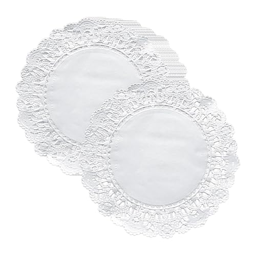 The Baker Celebrations 6 Inch White Paper Doilies (100 Pack) – Round Lace Liners for Dessert Plates, Tea Parties, Cookies & Crafts – Disposable Party Decor Made in Canada