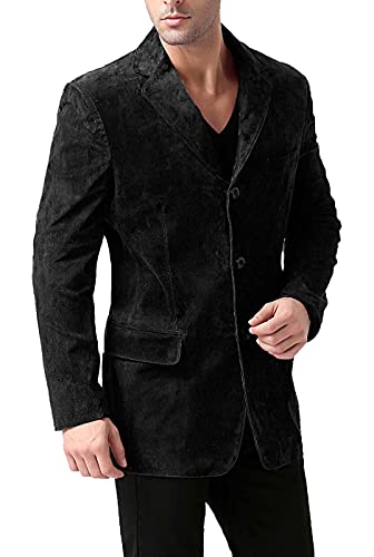 BGSD Men Robert 3-Button Suede Leather Blazer Sport Coat Jacket (Also available in Big and Tall and Short)2