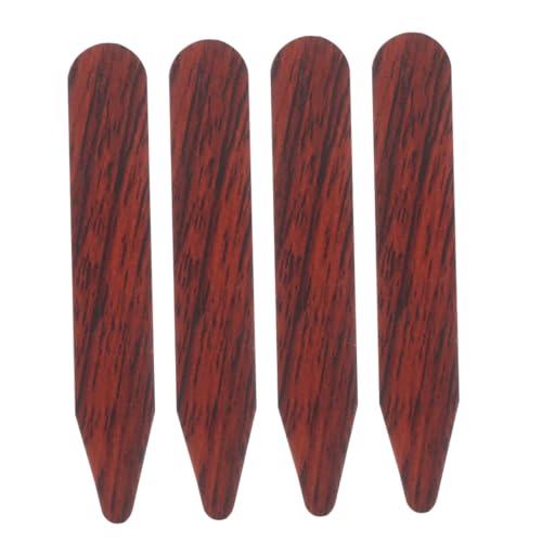 DEARMAMY Fashionable Dress Shirt Collar Tabs 4pcs Wooden Stays for Men's Small Collar Supports