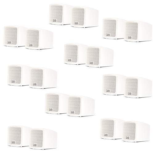 Acoustic Audio AA321W Mountable Indoor Speakers 3600 Watts White Bookshelf 9 Pair Pack AA321W-9Pr