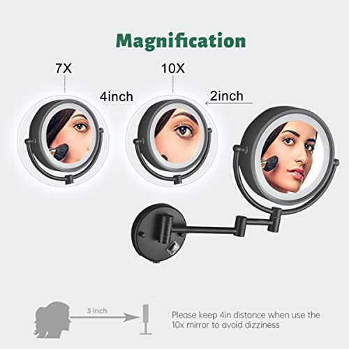 Espejo para Maquillaje con Luz LED y Ampliación 10x de Pared miniatura 4
