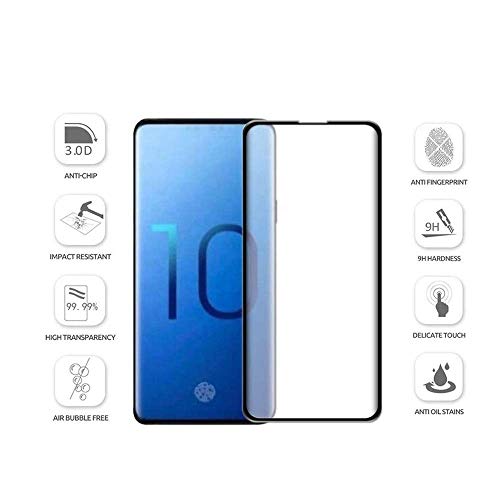 Image of Screen Protector for Samsung S10e (Black) Tempered Glass Edge-to-Edge 6D Screen Guard With Installation Kit