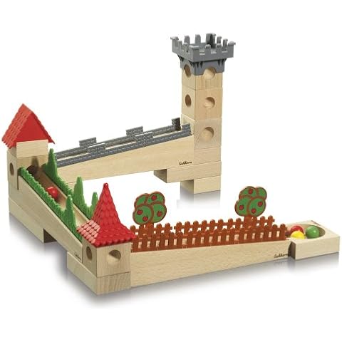 Eichhorn 100004990 - Holz-Murmel-Kugelbahn klein inklusiv Zubehör und Murmeln Cover