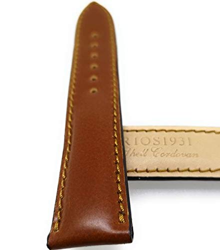 Rios Cordovan pasek do zegarka Chicago 20 mm jasnobrązowy - Cognac pasek całkowicie wyprodukowany w Niemczech