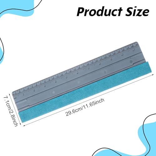 Ymapinc 12 Inch Felt Squeegee for Vinyl, Large Window Tint Squeegee with Ruler, Vinyl Wrap Tool for Car Wrapping, Wallpaper Smoother, PVC Scraper Tool (Grey)