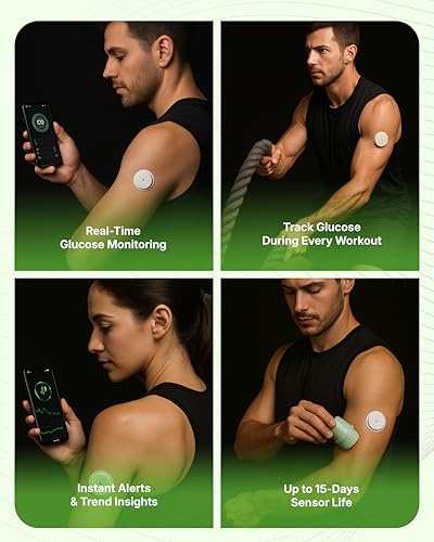 Image of LinX CGM Smart Continous Glucose Monitoring I Real time Sugar Tracking I Bluetooth Enabled | 15-Day Sensor Life | IP68 | Easy one click use I Enhance your lifestyle & optimise diet | Pack of 6