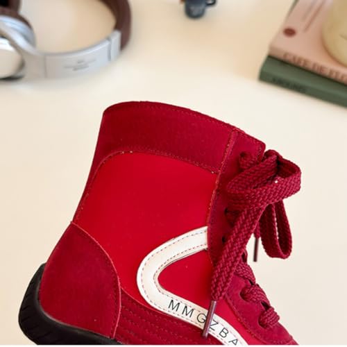 Girls Mid Calf Lace Up Ankle Boots Casual Booties with Side Zipper4