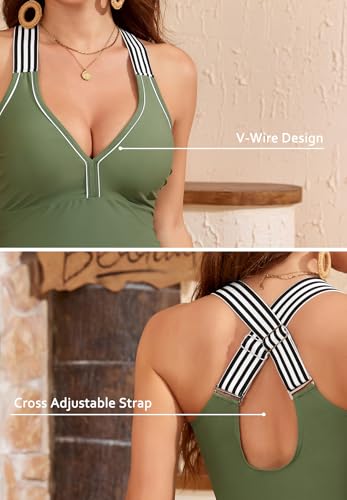 Zando Tankinis Swim Suits for Women 2025 Sporty Pockets Bathing Suit Two Piece Tummy Control Swimsuit Top with Shorts2