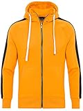 [page_title]-PITTMAN Herren Sweatjacke Retro Zip-Hoodie Streifen, Gelb/Schwarz (0516), S