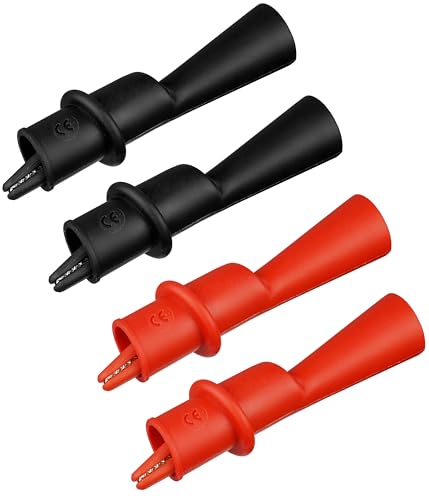 ZIBOO AC175 Threaded Slide-On Alligator Clip Set with Flexible Boots, Compatible with Fluke Compatible with TL71, Compatible with TL75, TL175 and TP175 Test Leads (2 Sets)
